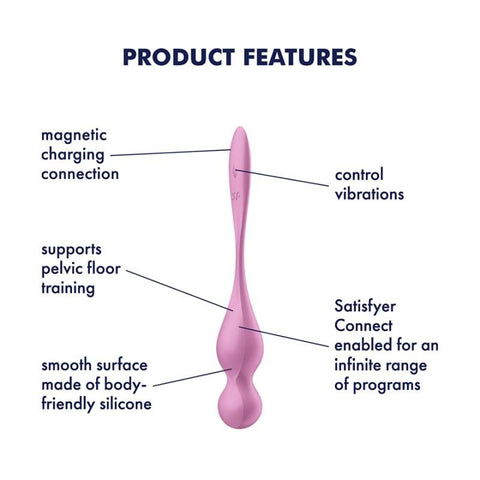 Satisfyer Love Birds 1 Kegel Trainer 73.8g with Connect App Pink > Sex Toys For Ladies > Kegel Exercise