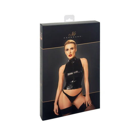 Glam Wetlook Top with Vinyl Corset for Adult Pleasure LINGERIE & BODY WEAR