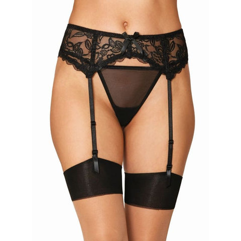 Dreamgirl Lace Garter Belt Black Elegant Stretch Lace Design Black Lingerie & Sexy Apparel