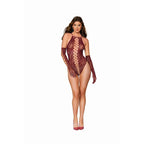 Dreamgirl Teddy with Gloves Burgundy One Size > Clothes > Teddies