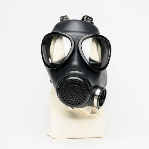 Military Adjustable Strap Rubber Gas Mask Black Black Blindfold
