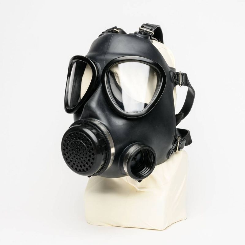 Military Adjustable Strap Rubber Gas Mask Black Blindfold
