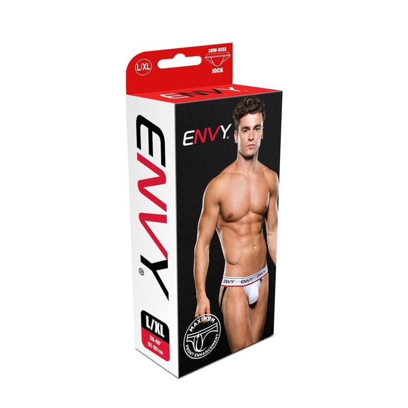 Envy Low Rise Jock (White) – Slim Supportive Jockstrap Secondary image
