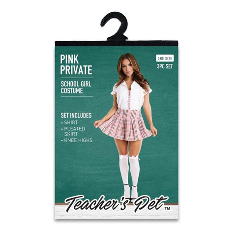 3 Pc Pink Private School Girl Costume for Fun Parties Costumes