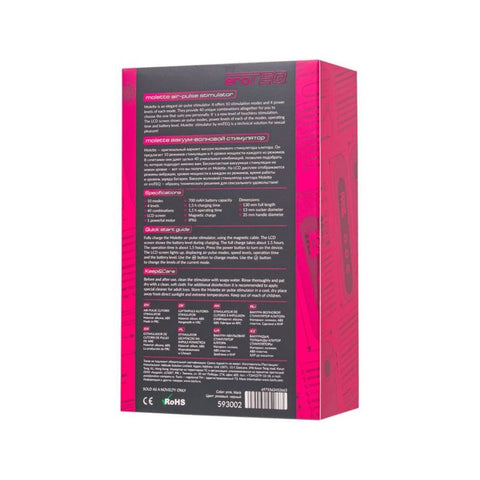 eroTeq Vacuum-Wave Clitoral Vibrator Molette Pink 13cm Suction Stimulator