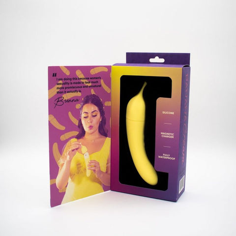 Banana Cream Yellow G-Spot and Air Pulse Vibrator Adult Toy AIR PULSATION