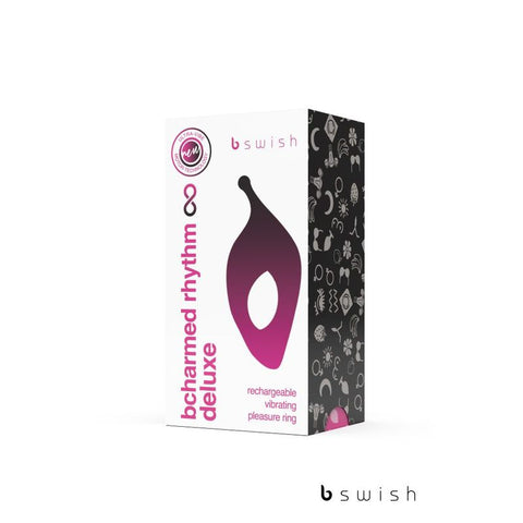 Bcharmed Rhythm Infinite Deluxe Black 15 Vibration Modes Cock Rings Vibrating