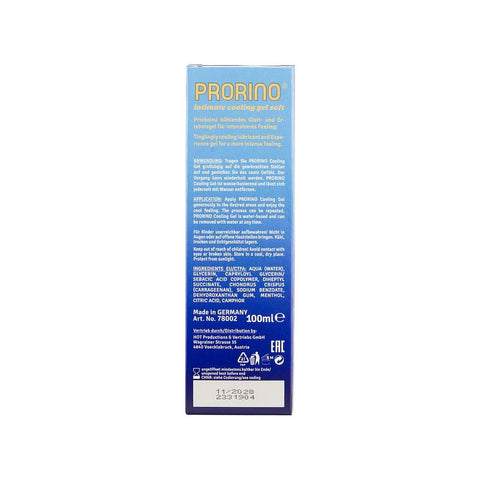 Prorino Cooling Gel Soft Lubricant 100ml Water-Soluble Formula > Lube > Water Based