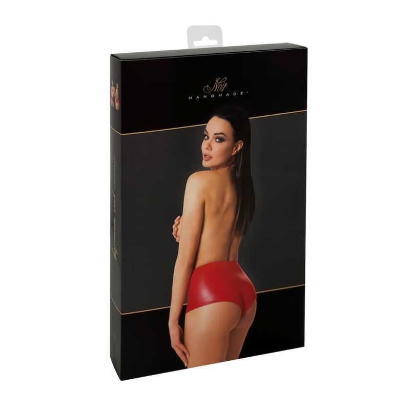 Mysteria Shorts Red - High-Waisted Womens Latex