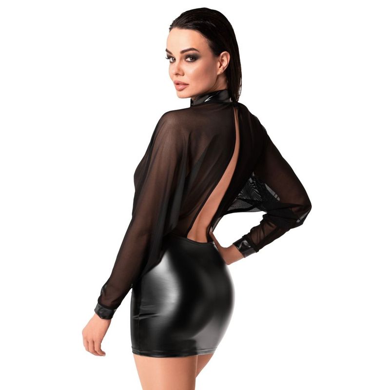 Opium Mini Dress – Sheer Mesh Top Stretchy Power Wetlook Lingerie > Clothes > Dresses and Chemises