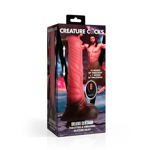 Deluxe Centaur Thrusting & Vibrating Silicone Dildo 9.5 Inch Fantasy Dongs