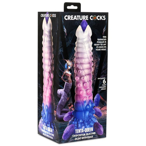 Tenta-Queen Ovipositor Silicone Dildo with Eggs 11.5 Inch Fantasy Dongs