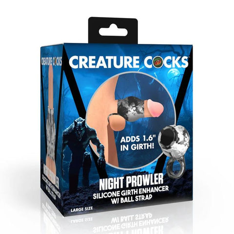 Night Prowler Silver Wolf Silicone Sleeve 3.5 Inch Ball Stretcher Ball Stretcher