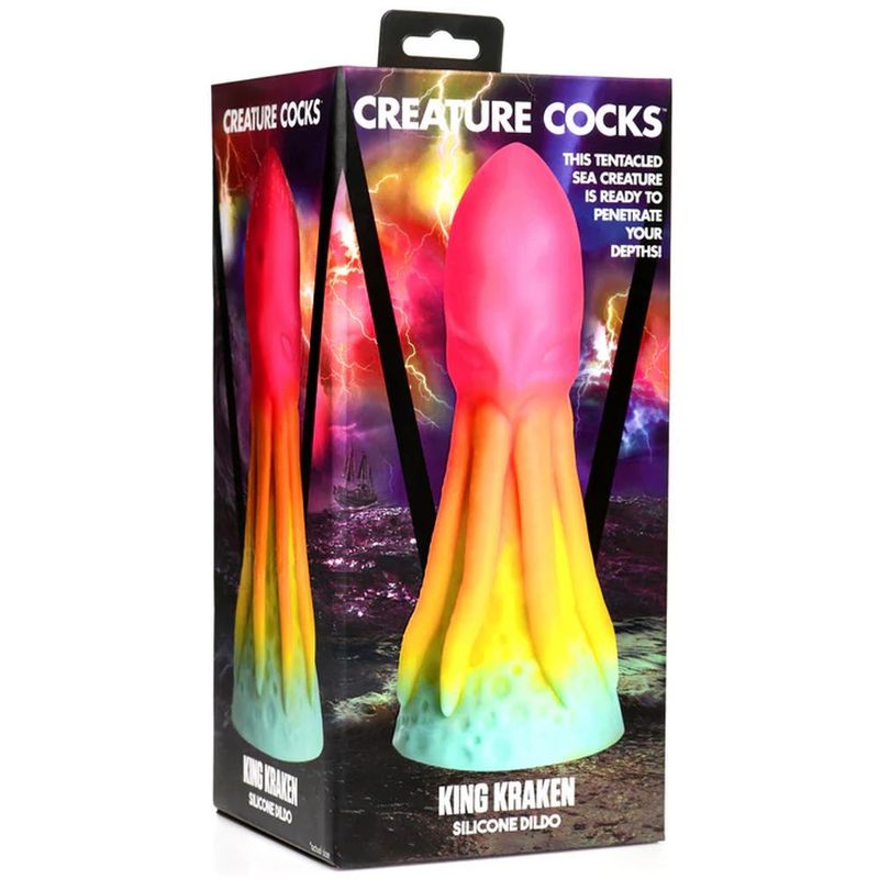Creature Cocks King Kraken (Rainbow) Silicone Dildo 8.1 Inches – Premium Flexible Dildo > Dildos > Fantasy