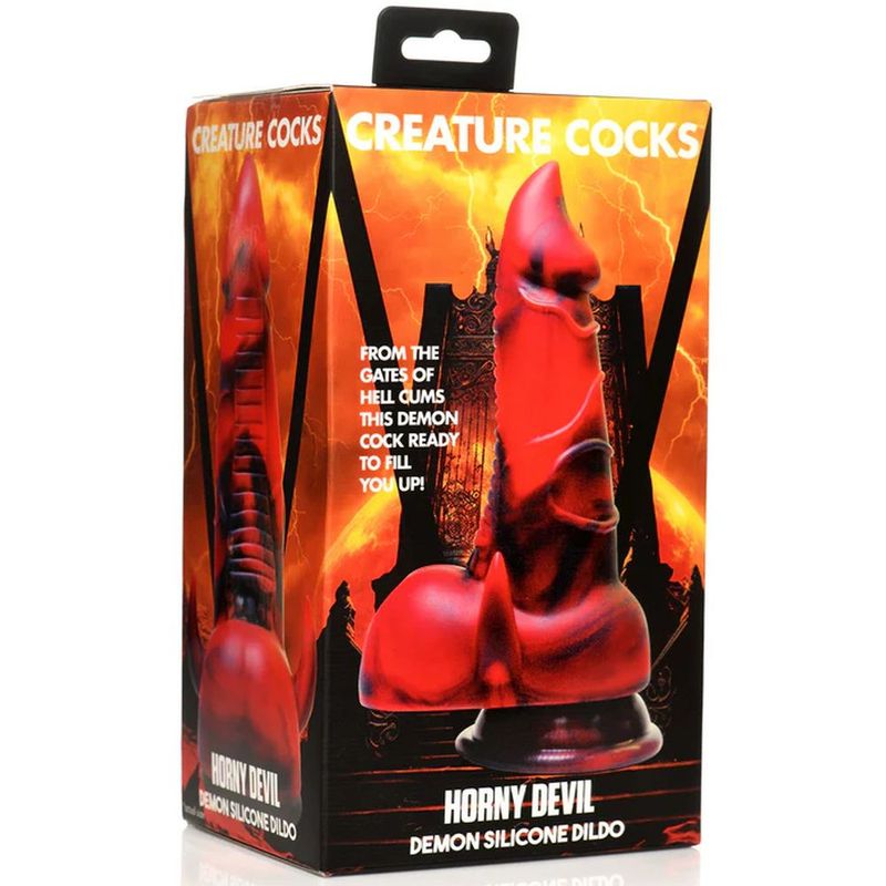 Creature Cocks Horny Devil Demon (Red and Black) 7.5 Inch Silicone Dildo > Dildos > Fantasy