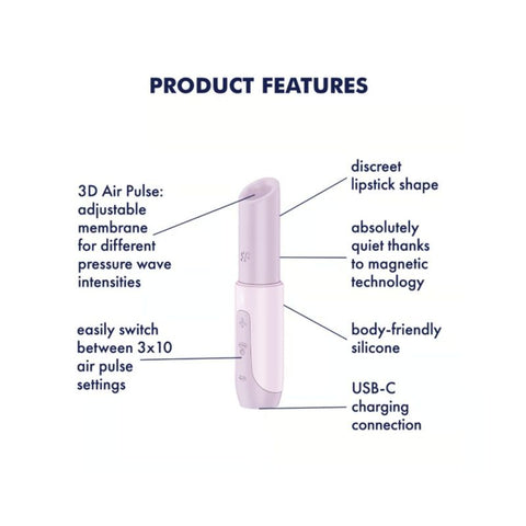 Satisfyer Secret Kiss Mini Clitoral Massager for Travel STIMULATORS