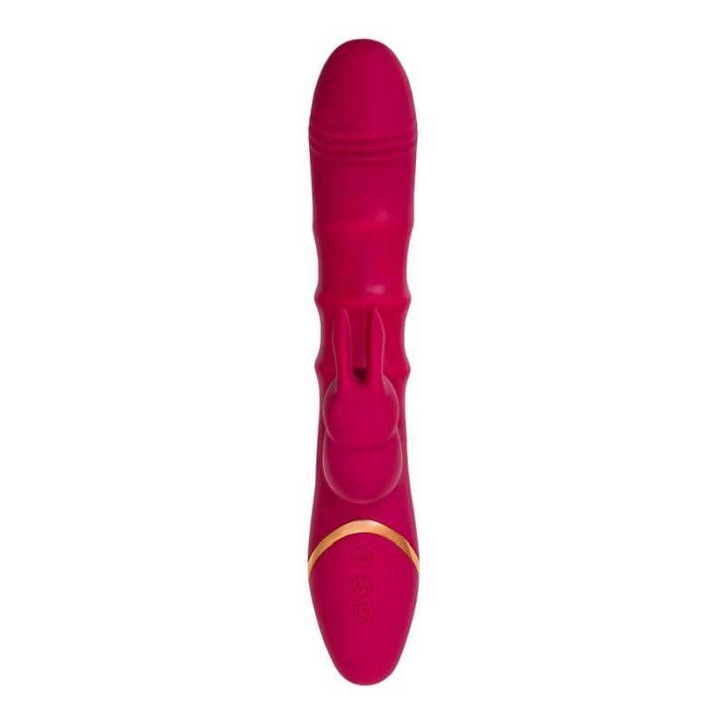 JOS Tenty Velvet Silicone Rechargeable Rabbit Vibrator with Moving Shaft Rings > Vibrators > Ladies > Rabbit