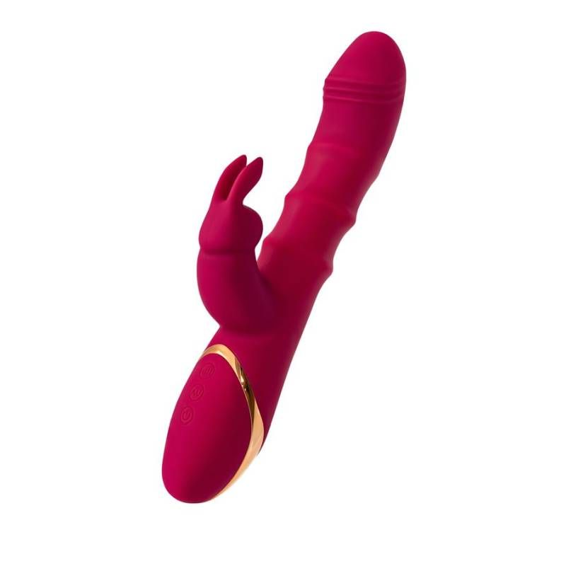 JOS Tenty Velvet Silicone Rechargeable Rabbit Vibrator with Moving Shaft Rings > Vibrators > Ladies > Rabbit