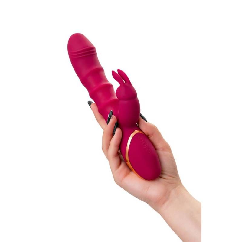 JOS Tenty Velvet Silicone Rechargeable Rabbit Vibrator with Moving Shaft Rings > Vibrators > Ladies > Rabbit