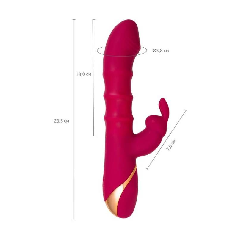 JOS Tenty Velvet Silicone Rechargeable Rabbit Vibrator with Moving Shaft Rings > Vibrators > Ladies > Rabbit