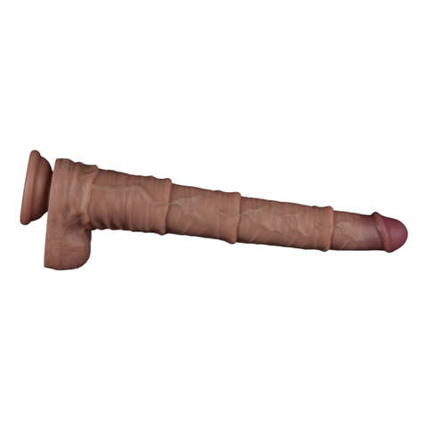 16in Dual Layered Bendable Silicone Cock XXL for Pleasure Dongs Realistic