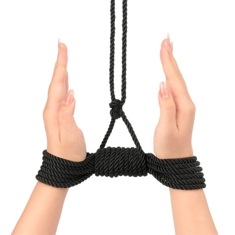 Rebellion Reign Silky Bondage Rope - Black 10 Metres Length Rope