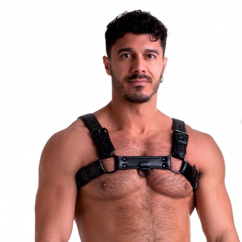 Vegan Bulldog Harness Black – Stylish Vegan Leather Harness Black Large Extra Large > Clothes > Mens Harnesses Main image