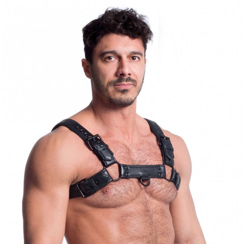 Vegan Bulldog Harness in Black for Dogs Mens Harnesses