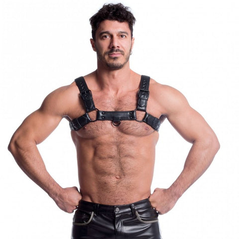 Vegan Bulldog Harness in Black for Dogs Mens Harnesses