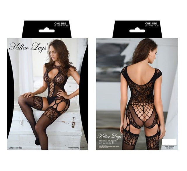 Sparkle Leotard With Diamanté Cut-Out – Embellished Long Sleeve Lingerie > Clothes > Bodies and Playsuits