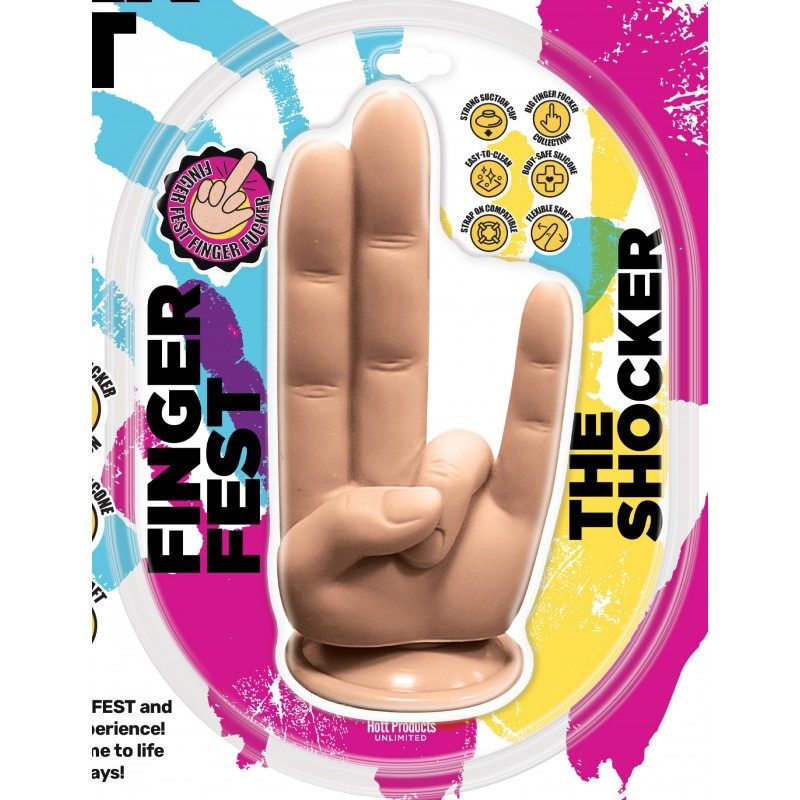 Finger Fest The Shocker 4.75 Inch (Flesh) – Silicone Finger Dildo with Suction Cup Secondary image