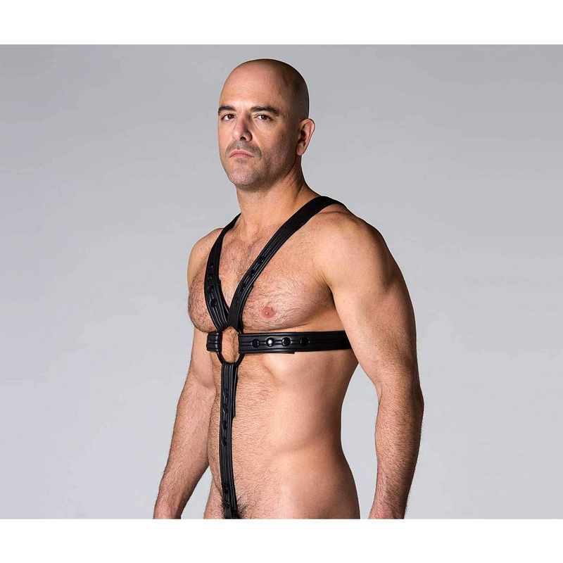 Neoprene Full Harness Convertible Stretch Material Harness Black Large Extra Large > Clothes > Mens Harnesses Main image