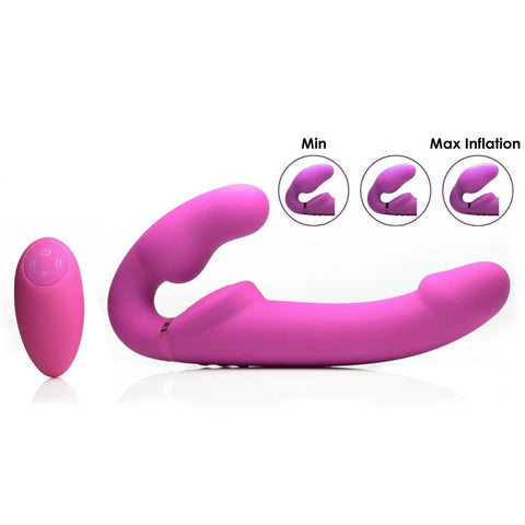 IntimateJoy Remote Control Inflatable Ergo Fit Strapless Strap-On – Exciting Multi-Color Design > Realistic Dildos and Vibes > Strapless Strap Ons