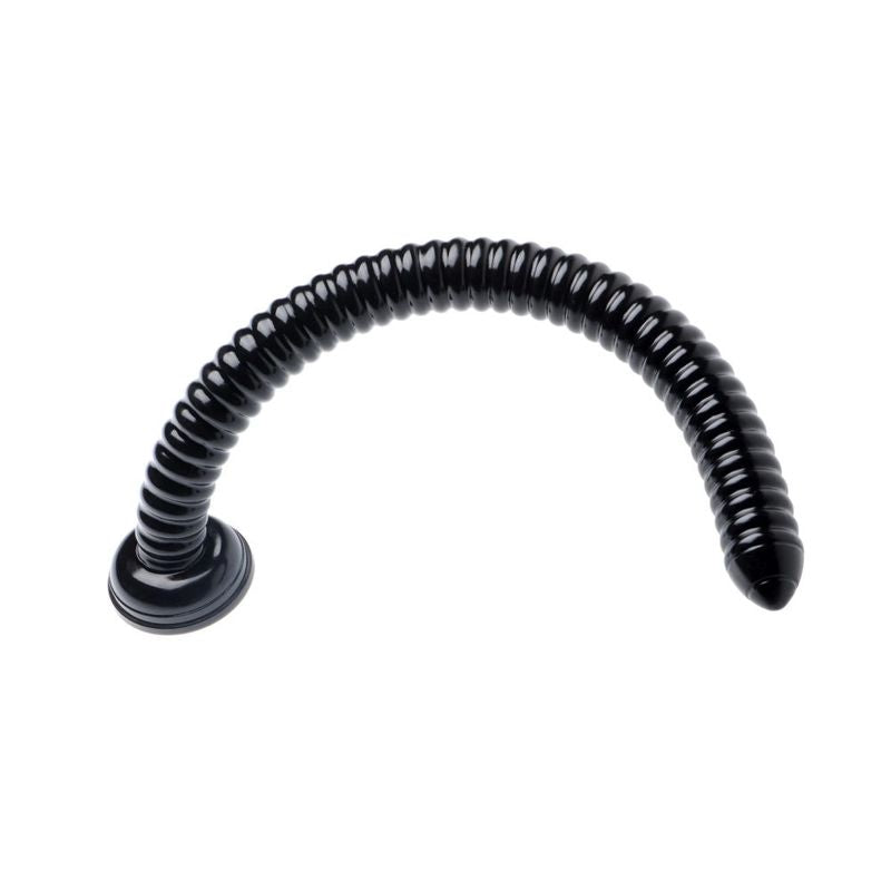 Hosed 19 Inch Ribbed Anal Snake Black > Dildos > Oversized Toys