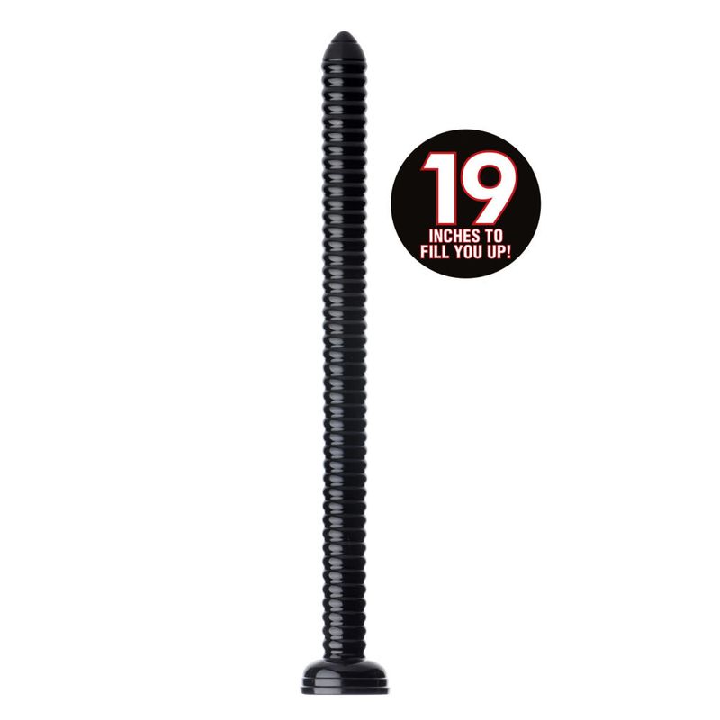 Hosed 19 Inch Ribbed Anal Snake Black > Dildos > Oversized Toys