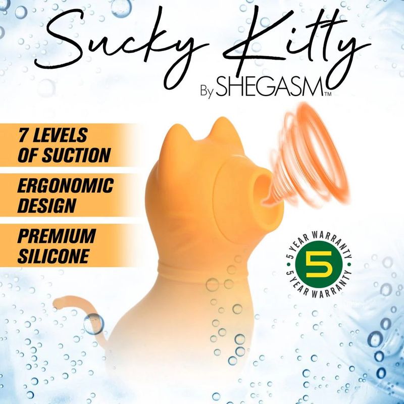 Sucky Kitty Clitoral Stimulator (Orange) – Premium Silicone 7-Level Suction Vibrator Secondary image
