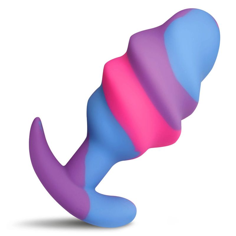 Unicorn Swirl Large Silicone Butt Plug – Body-Safe Silicone Butt Plug Multi > Anal Range > Butt Plugs