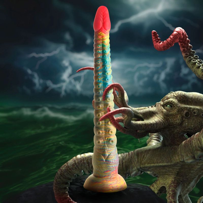 Tenta Dick Tentacle Silicone Dildo (Multicolor) – 11 Inch Ribbed Tentacle Dong > Dildos > Fantasy