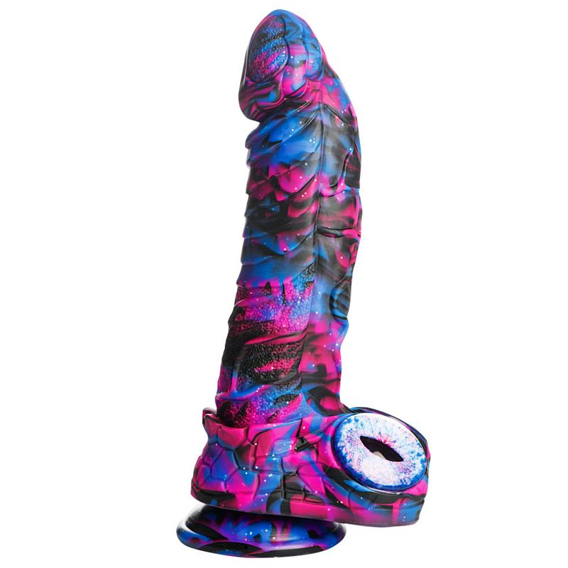 Alienoid Silicone Dildo (Red, Purple, Blue, Black with Glitter) – Unique Colorful Dildo Mixed Fantasy Dongs