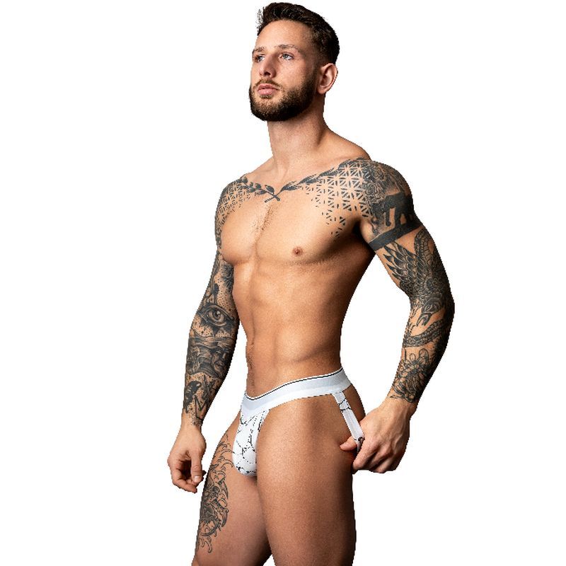 Male Power Marble Jock Strap (White) – Ultra Soft Stretch Fabric Jock Strap White Small Medium > Clothes > Jockstraps Main image