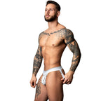 Male Power Marble Jock Strap (White) – Ultra Soft Stretch Fabric Jock Strap White Small Medium > Clothes > Jockstraps