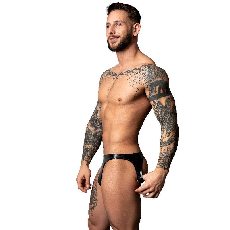 Male Power Moonshine Jock Strap (Black) – High Shine Stretch Jock Strap Black Small Medium > Clothes > Jockstraps Main image