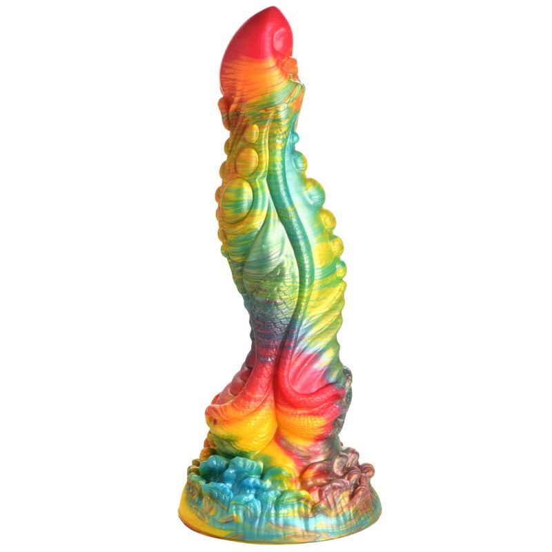 Majestic Merman 10 Inch Silicone Dildo (Iridescent Rainbow) – Extra Long Silicone Dildo with S-Shaped Curve Rainbow > Dildos > Fantasy Main image
