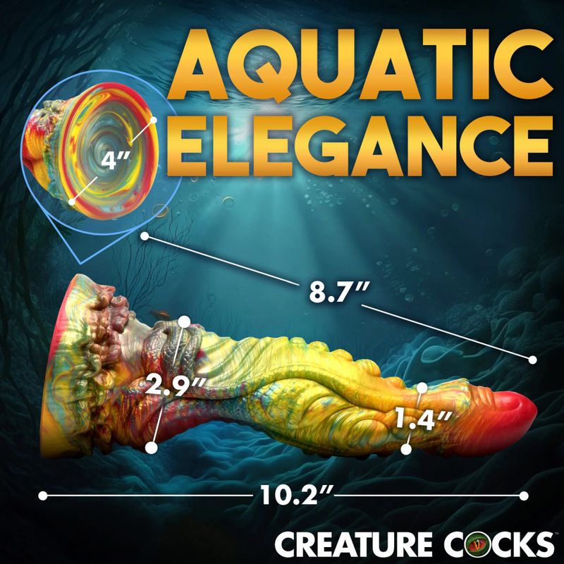 Majestic Merman 10 Inch Silicone Dildo (Iridescent Rainbow) – Extra Long Silicone Dildo with S-Shaped Curve > Dildos > Fantasy