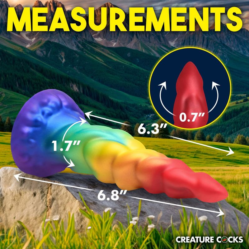 Magic Rider Unicorn 6.8 Inch Silicone Dildo (Iridescent Rainbow) – with Suction Base and Tapered Tip > Dildos > Fantasy