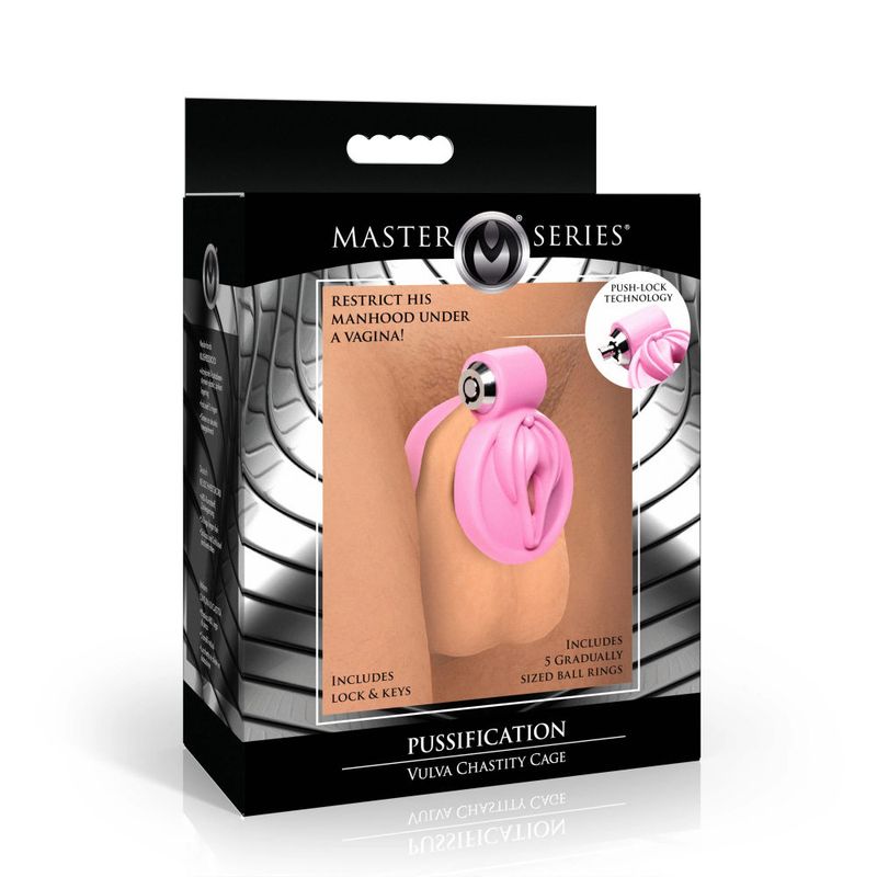 Master Series Pussification Vulva Chasity Cage Pink > Bondage Gear > Male Chastity