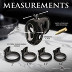 Hard Stop Double Ring Chastity Cage Black > Bondage Gear > Male Chastity
