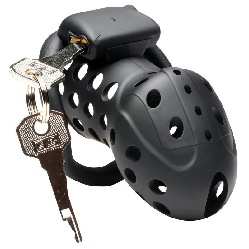 Lock Down Chastity Cage for Men Adjustable Size with Secure Locking Mechanism Black Cages