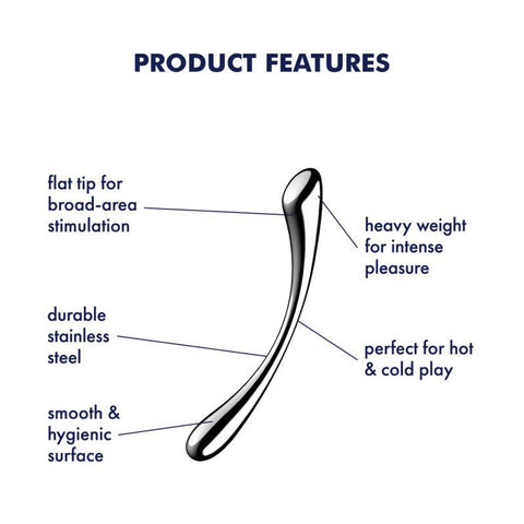 Satisfyer Cosmic Crest Stainless Steel Curved Dildo 24cm > Dildos > Neutral Dildos
