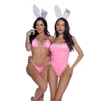 Playboy Pink One-Piece Swimsuit with Ruched Side Ties and Removable Straps > Clothes > Womens > Swimwear